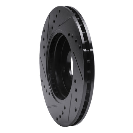 R1 00-15 Ford Ikon (Mexico / Made In India) Front Right Drilled & Slotted Black Brake Rotor