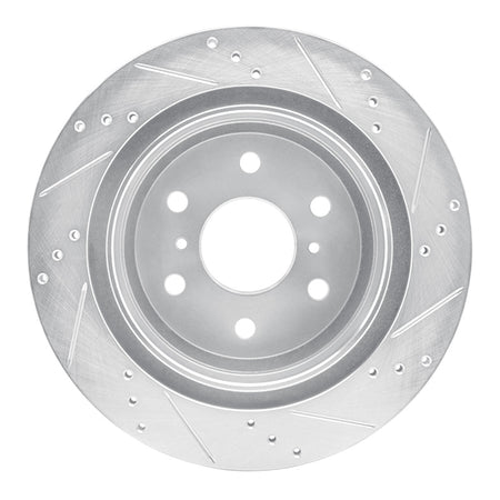 R1 07-20 Cadillac Escalade EXT Rear Left Drilled & Slotted Silver Brake Rotor