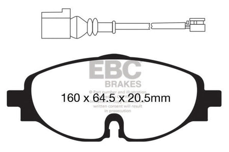 EBC 14-20 Audi A3 1.8T Bluestuff Front Brake Pads