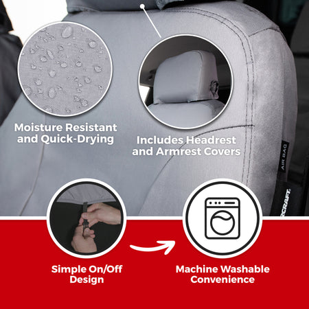 Covercraft 19-23 Ford Transit Polycotton SeatSaver Custom Third Row Seat Covers-Tan