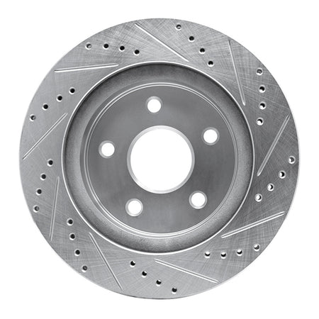 R1 02-24 Dodge Ram 1500 Front Left Drilled & Slotted Silver Brake Rotor