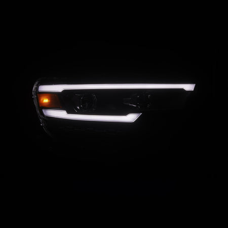 AlphaRex 25-26 Dodge Ram 1500 Luxx LED Proj Headlights -Black w/Activ Lit/ Seq Signal/Switchbk DRL
