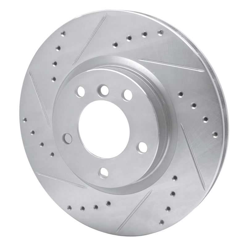 R1 95-99 BMW M3 E36 Right Front Drilled & Slotted Silver Brake Rotor