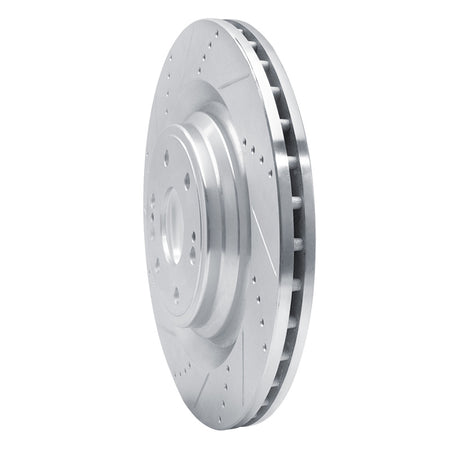 R1 14-20 Cadillac Escalade ESV Front Left Drilled & Slotted Silver Brake Rotor
