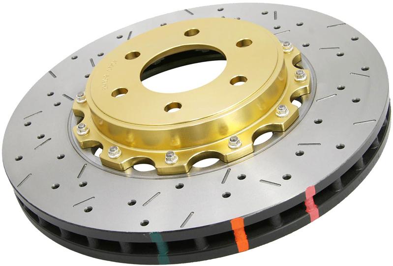 DBA 13-14 Ford Mustang Shelby GT500 8 Cyl Front 5000 Series Drilled and Slotted Rotor w/Black Hat
