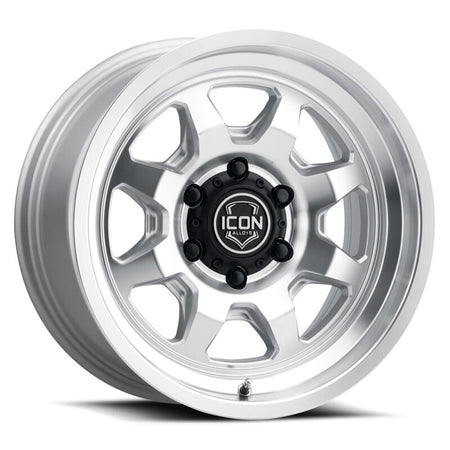 ICON Nuevo 17x8.5 / 6x5.5 / 25mm / 5.75in BS Silver Machined Wheel