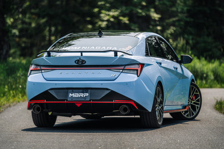 MBRP 22-23 Hyundai Elantra N 2.0L Turbo T304 5in OD CF Tips Dual Outlet 3in Cat Back Exhaust