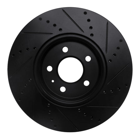 R1 08-25 Audi A4 (Mexico) Front Left Drilled & Slotted Black Brake Rotor