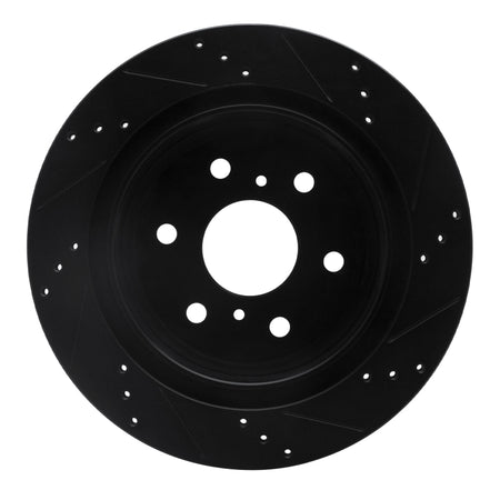 DFC 07-20 Cadillac Escalade ESV Rear Left Drilled & Slotted Black Brake Rotor