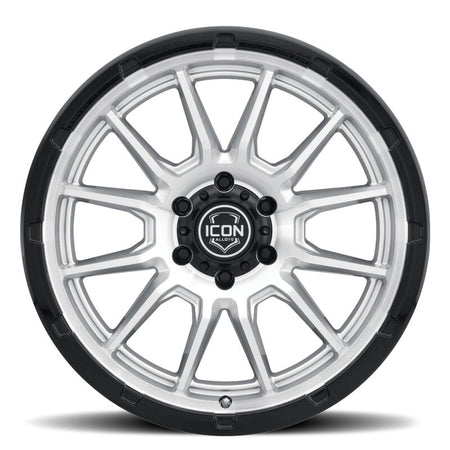 ICON Alloys Cajon 20x9 / 5x5 / -12mm / 4.5in BS Silver Machined Wheel w/ GB Lip