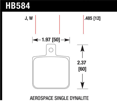 Hawk Aerospace Single Dynalite 12mm Thickness DTC-30 Race Brake Pads