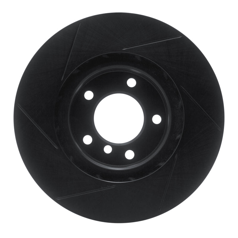 R1 95-99 BMW M3 E36 Left Front Slotted Black Brake Rotor