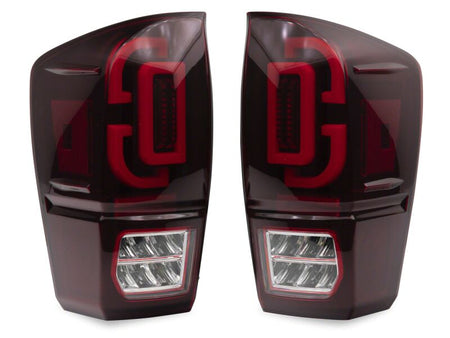 Raxiom 16-23 Toyota Tacoma XW Series Sequential LED Tail Lights- Black Housing- Red Lens