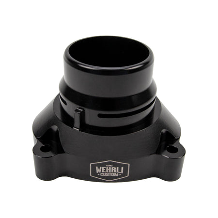 Wehrli 11-25 Ford Power Stroke 6.7L Billet Aluminum Thermostat Housing - Black Anodized