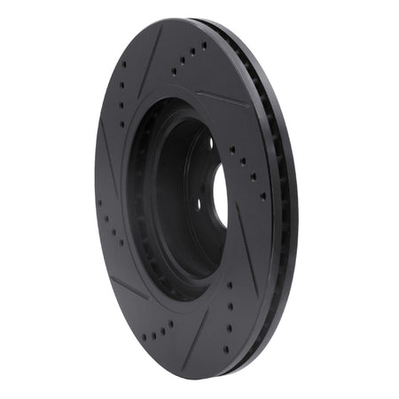 R1 04-25 Scion FR-S Front Right Drilled & Slotted Black Brake Rotor