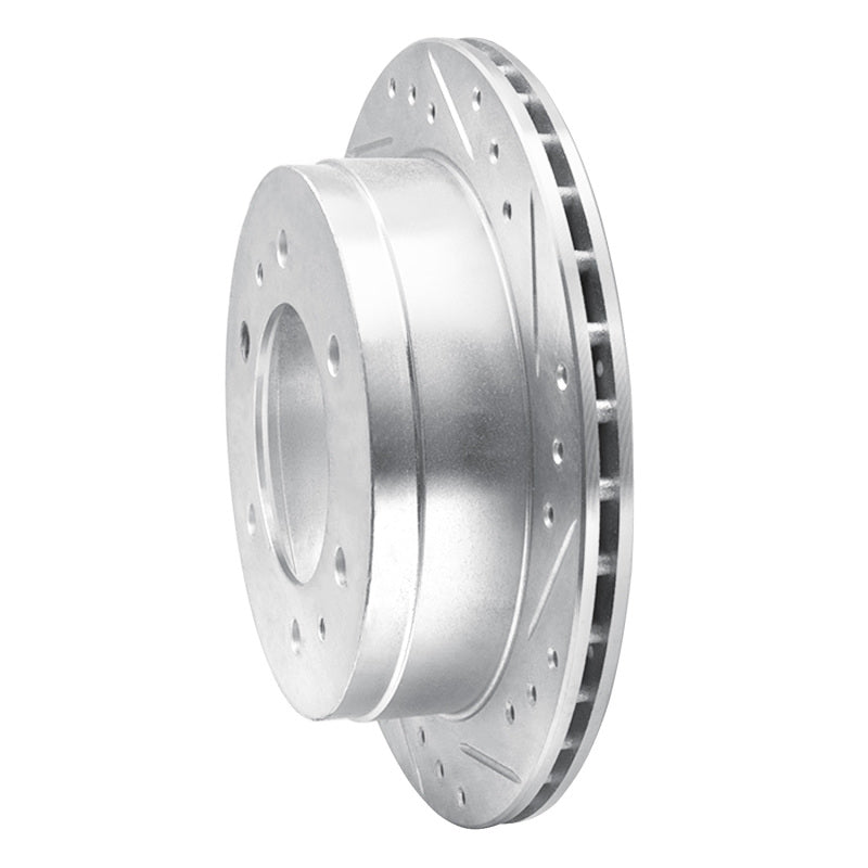 R1 88-95 Nissan Pathfinder Rear Right Drilled & Slotted Silver Brake Rotor
