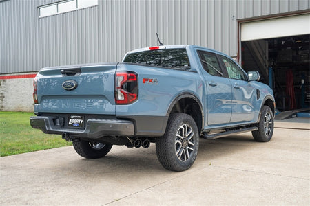 Corsa 2024-2025 Ford Ranger 3in Cat-Back Exhaust 4in Black PVD Pro-Series Slash Cut Twin Tip