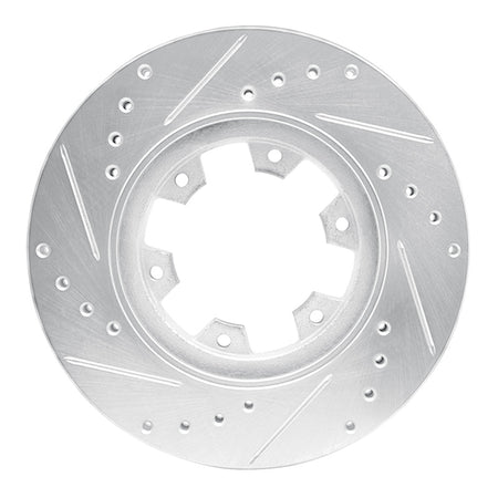 R1 85-02 Nissan Pickup Hardbody Front Right Drilled & Slotted Silver Brake Rotor