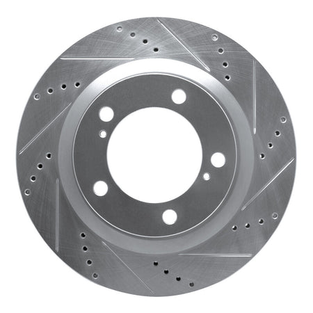 DFC 07-22 Lexus LX570 Front Right Drilled & Slotted Silver Brake Rotor