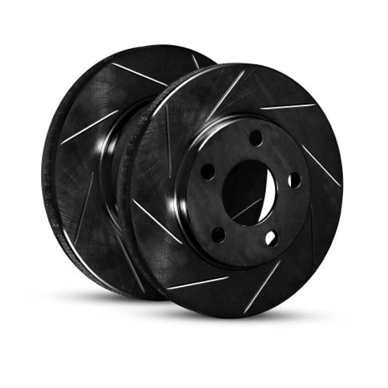 R1 08-25 Audi A4 Quattro Front Slotted Black Brake Rotor