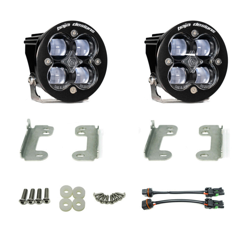 Baja Designs 07-09 Wrangler JK w/OE Bumper Squadron R SAE Fog Pocket Kit - Clear