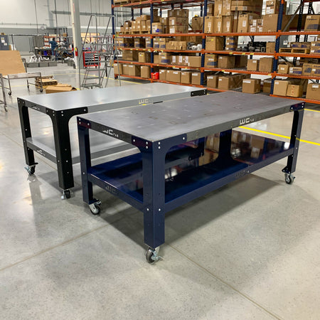 Wehrli Modular Steel Work Bench Top/Shelf Kit - 42in x 90in x .120in Thick (Grey & Raw Steel)