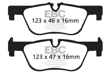 EBC 14+ BMW 228 Coupe 2.0 Turbo ATE calipers Redstuff Rear Brake Pads