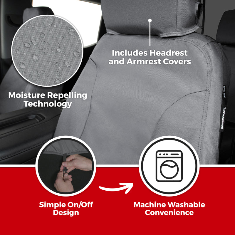 Covercraft 19-26 Mercedes-Benz Sprinter Enduro Waterproof Custom Front Row Seat Covers-Grey