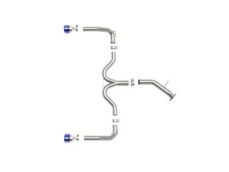 aFe Takeda 20-21 Kia Forte GT 1.6L (t) 3in to 2.5in SS Axle-Back Exhaust System w/ Blue Flame Tips