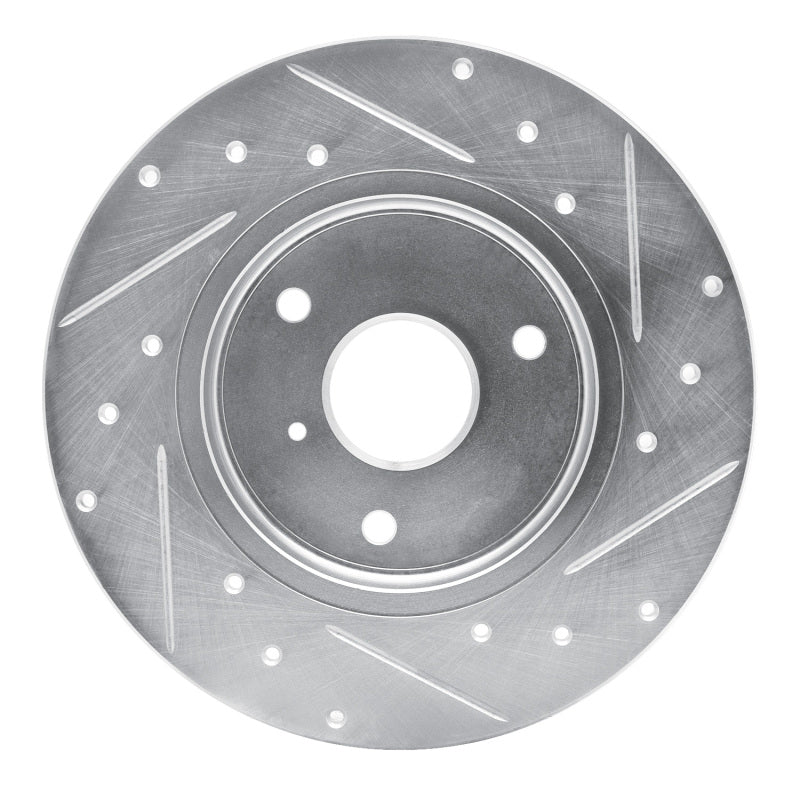 R1 05-16 Smart Fortwo Front Left Drilled & Slotted Silver Brake Rotor