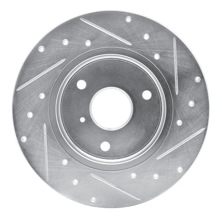 R1 05-16 Smart Fortwo Front Left Drilled & Slotted Silver Brake Rotor