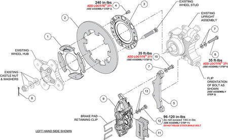 Wilwood kit rear UTV race polaris rzr xp turbo 2016-21 11.25 rotor ANO