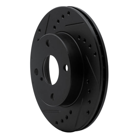 R1 90-93 Mazda Miata Front Left Drilled & Slotted Black Brake Rotor