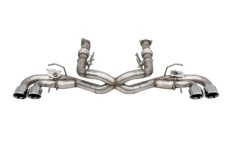 Corsa 2020-2025 Corvette C8 3in Valved Cat-Back 4.5in Pol Quad Tips - Fits Factory NPP Exhaust w/AFM