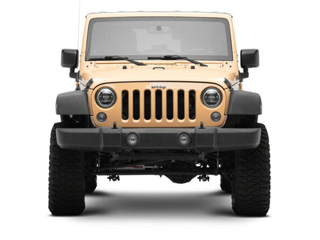 Raxiom 07-18 Jeep Wrangler Axial Series 7-Inch LED Headlights w DRL/ Black Housing - Clear Lens