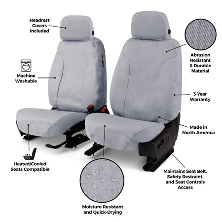 Covercraft 15-26 Ford Transit Polycotton SeatSaver Custom Third Row Seat Covers-Grey