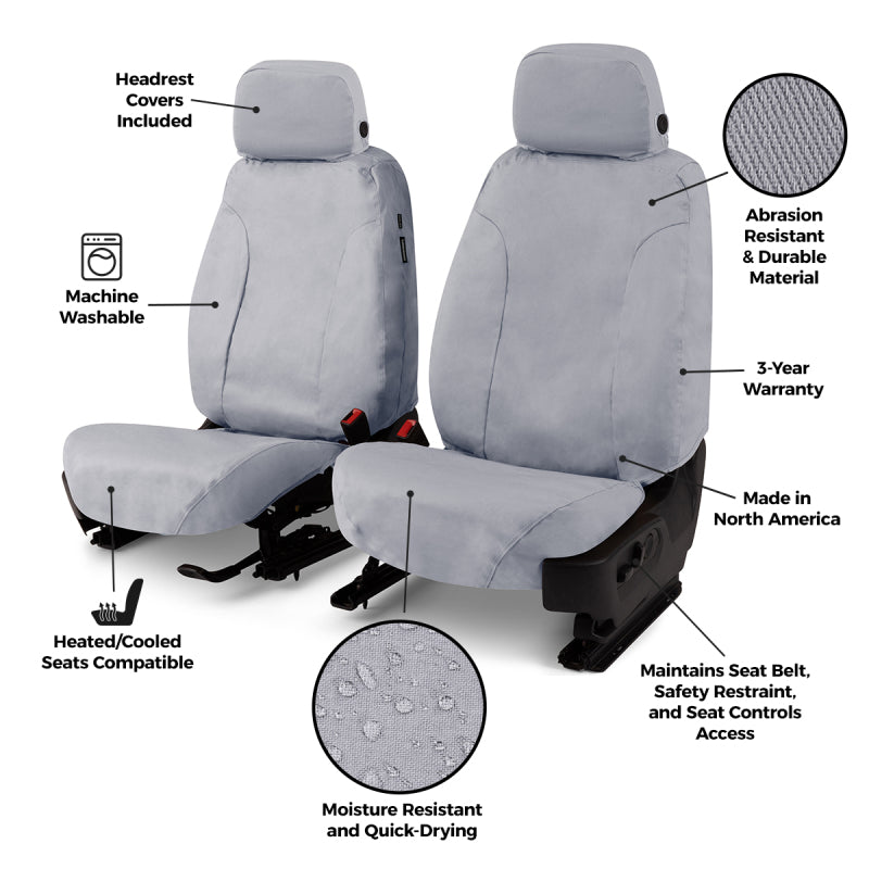 Covercraft 15-21 Ford Transit Polycotton SeatSaver Custom Third Row Seat Covers-Misty Grey