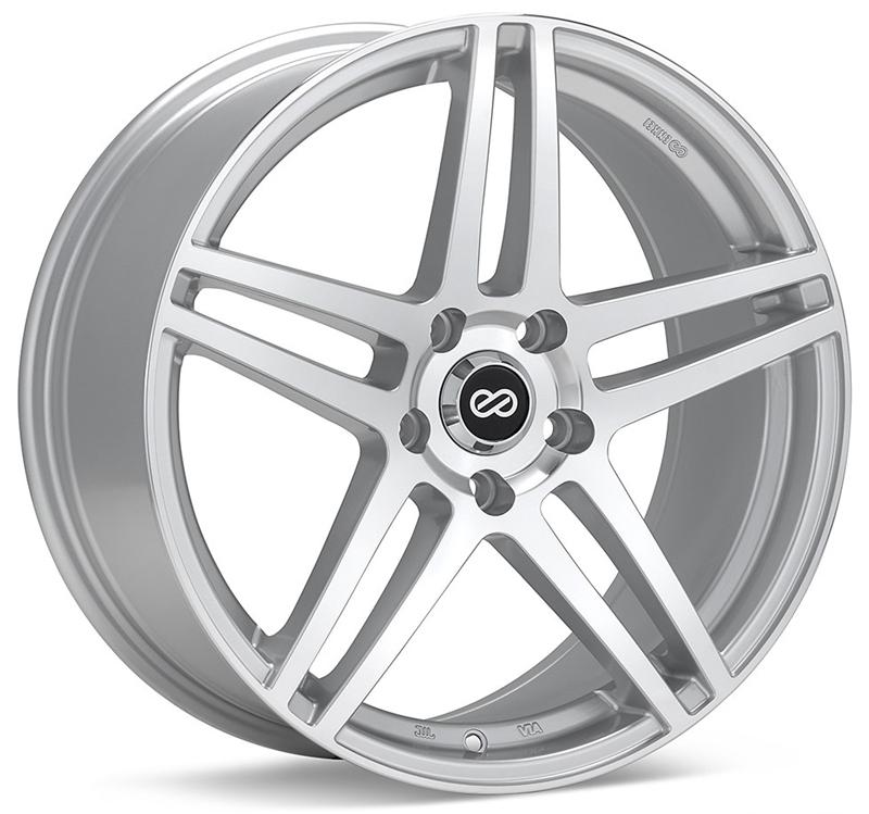Enkei RSF5 18x8 40mm Offset 5x100 Bolt Pattern 72.6mm Bore Dia Silver Machined Wheel