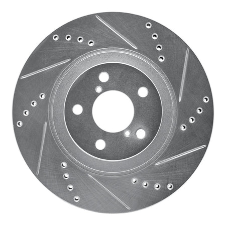 R1 04-25 Scion FR-S Front Right Drilled & Slotted Silver Brake Rotor