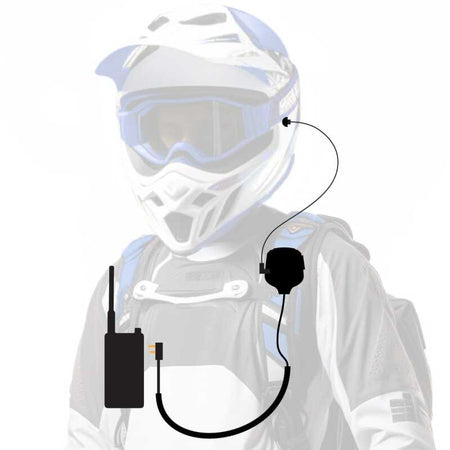 Rugged Radios PATROL Moto Kit - Ear Piece and Hand Mic With GMR2 PLUS - GMRS Radio