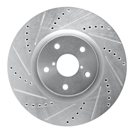 R1 05-20 Subaru Impreza Front Left Drilled & Slotted Silver Brake Rotor