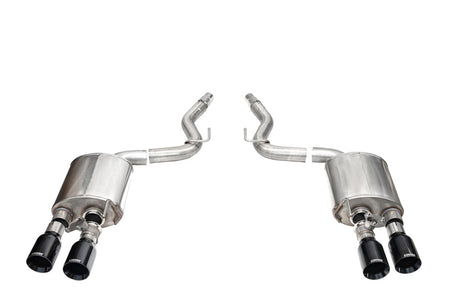 Corsa 24+ Ford Mustang Dark Horse 5.0L 3in Dual Rear Axle-Back w/Twin 4.5in Black PVD Straight Tip