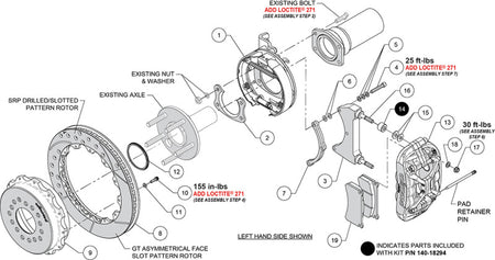 Wilwood New Big Ford XRS4R Rear Big Brake Kit - 14.00in Slotted Rotor - 2.50in Offset - Black