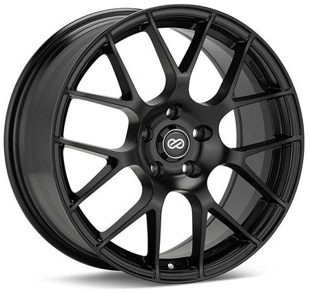 Enkei Raijin 18x8.5 42mm Offset 5x112 Bolt Pattern 72.6 Bore Diameter Matte Black Wheel