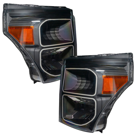 Oracle 11-16 Ford F250/350 LED HL - Black - ColorSHIFT w/ BC1 Controller