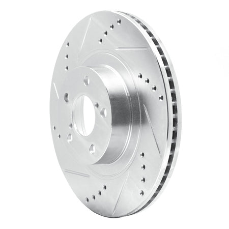 R1 04-25 Scion FR-S Front Left Drilled & Slotted Silver Brake Rotor