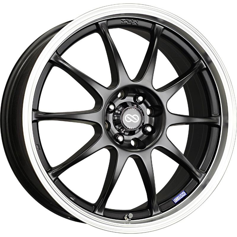Enkei J10 15x6.5 5x100/114.3 38mm Offset 72.62mm Bore Dia Matte Black w/ Machined Lip Wheel