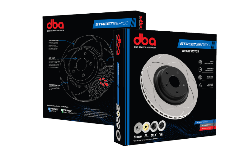 DBA 05-12 Volvo V50 T5 AWD (w/320mm Rotor) Front Street Series Drilled & Slotted Rotor w/Gold Hat