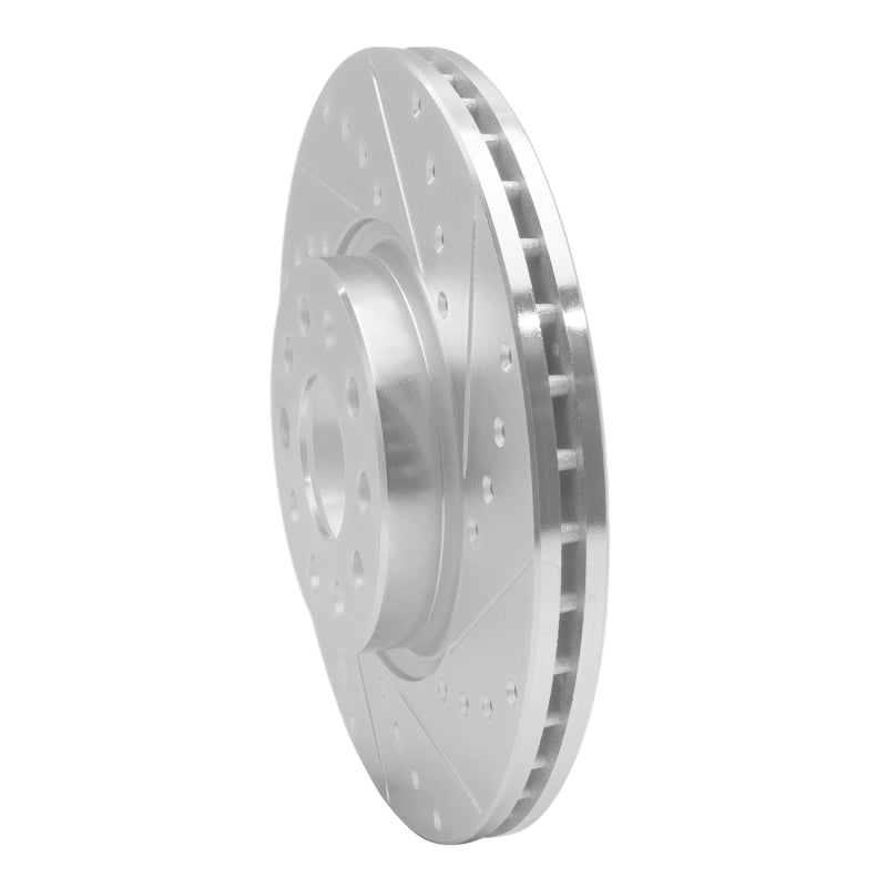 R1 05-25 Audi A3 Quattro Front Right Drilled & Slotted Silver Brake Rotor