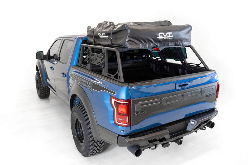 Addictive Desert Designs 2015+ Ford F-150 Overlander Chase Rack w/ 3rd Brake Light - Hammer Black